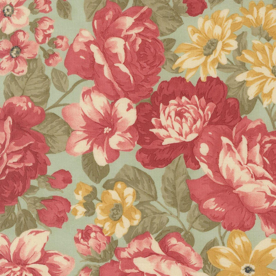 Moda Fabrics - Ambiance, Bouquets Large Floral, Mist || SOLD BY THE HALF YARD