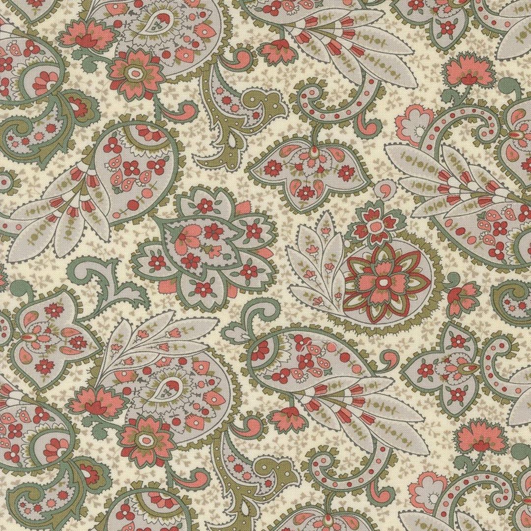 Moda Fabrics - Ambiance, Paisley, Porcelain || SOLD BY THE HALF YARD