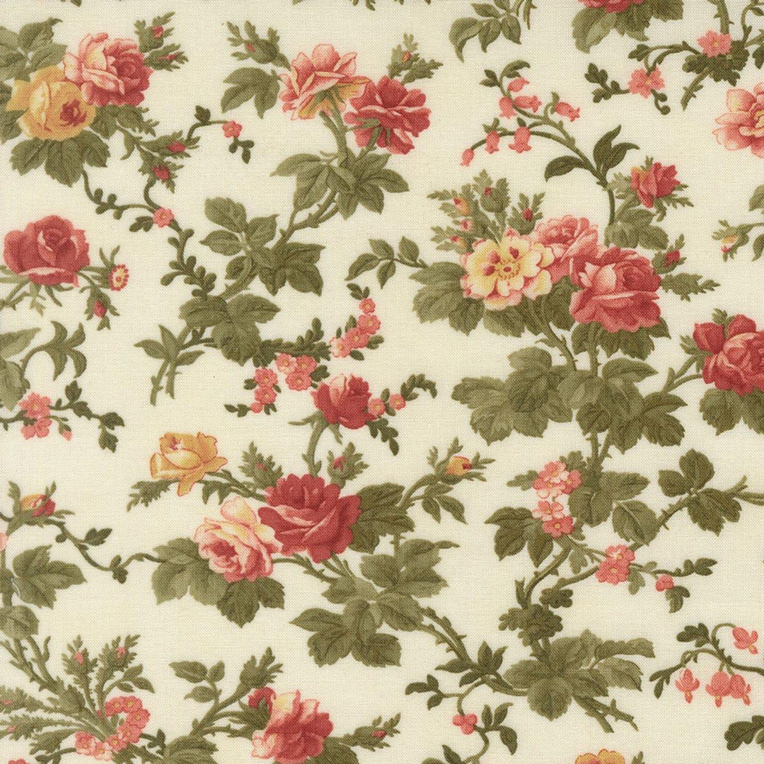 Moda Fabrics - Ambiance, Rose Garden Floral, Porcelain || SOLD BY THE HALF YARD