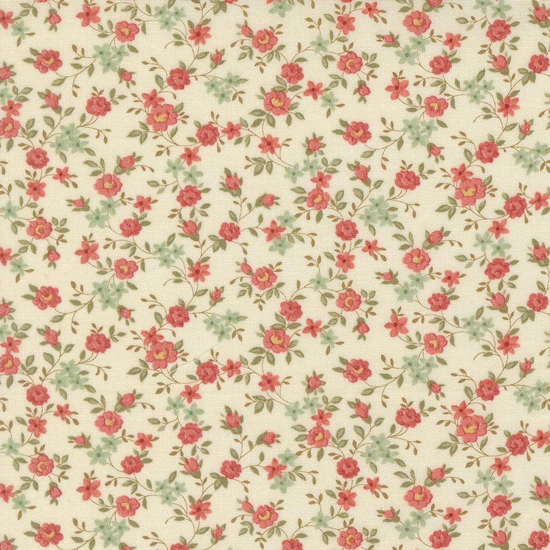 Moda Fabrics - Ambiance, Sweet Roses Small Floral, Porcelain || SOLD BY THE HALF YARD