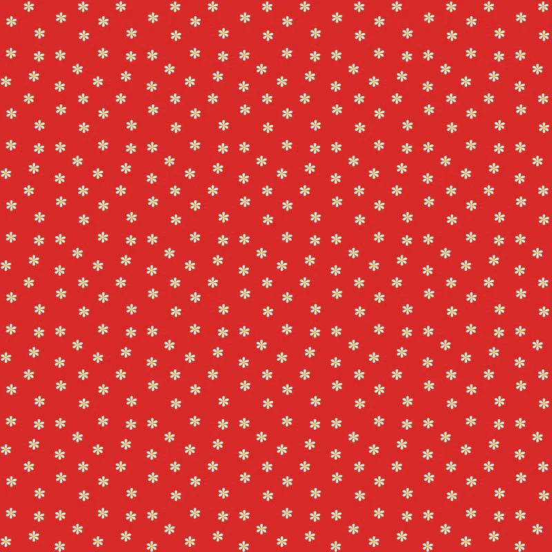 Riley Blake Designs - Summer's in Town, Daisies Red || SOLD BY THE HALF YARD