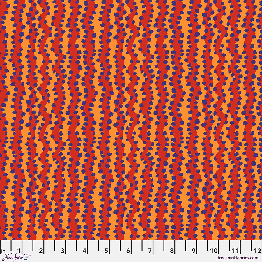 Free Spirit Fabrics - Kaffe Fassett Collective February 2025, Bubble Strip, Red || SOLD BY THE HALF YARD