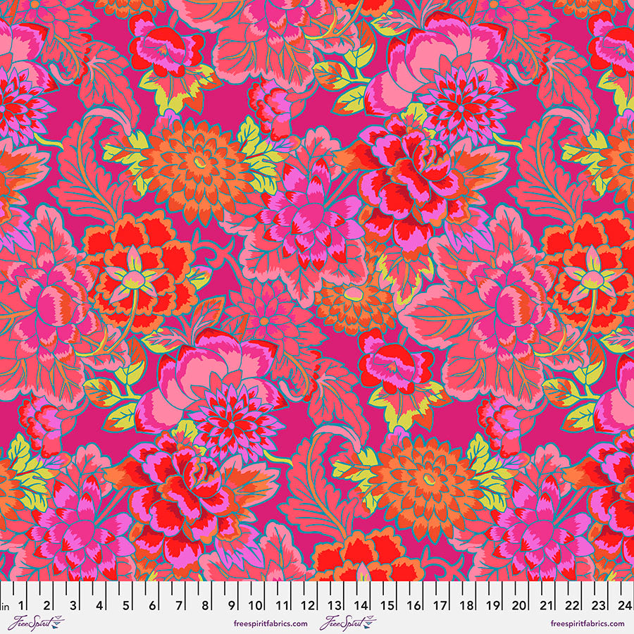 Free Spirit Fabrics - Kaffe Fassett Collective February 2022, Cloisonne, Magenta || SOLD BY THE HALF YARD