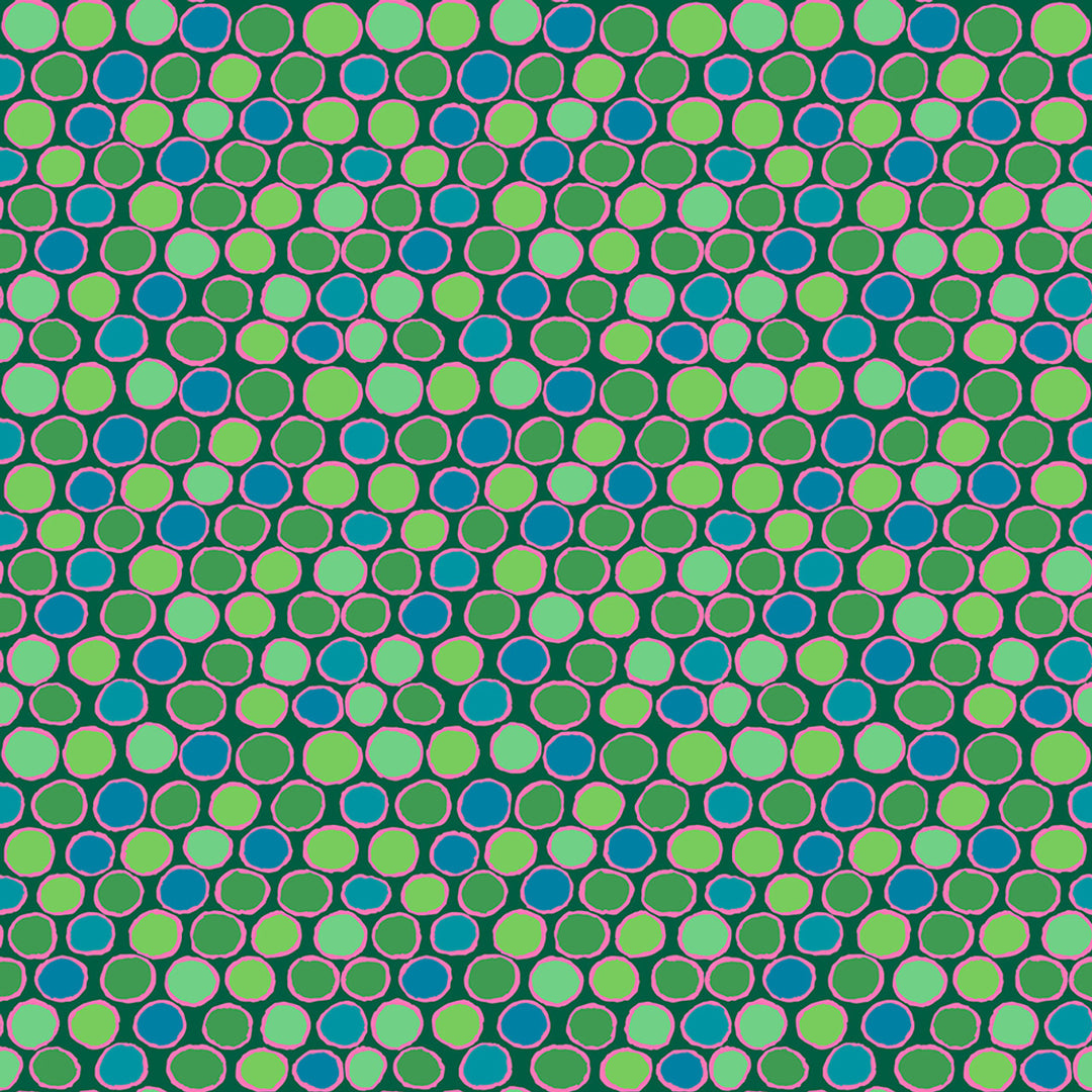 Free Spirit Fabrics - Kaffe Fassett Collective February 2025, Penny-wise, Green || SOLD BY THE HALF YARD