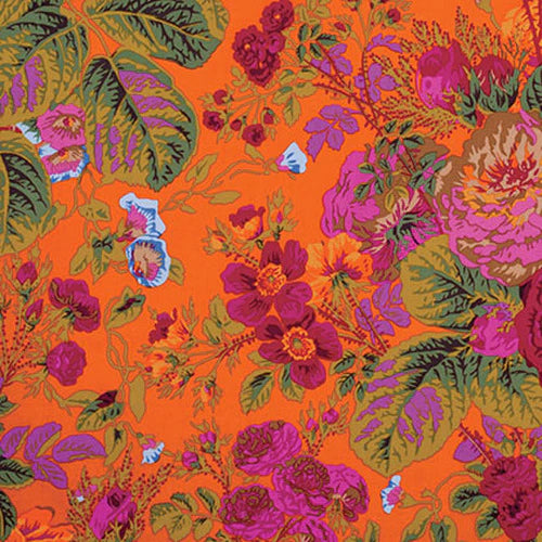 Free Spirit Fabrics - Kaffe Fassett Collective Stash, Gradi Floral, Tomato || SOLD BY THE HALF YARD