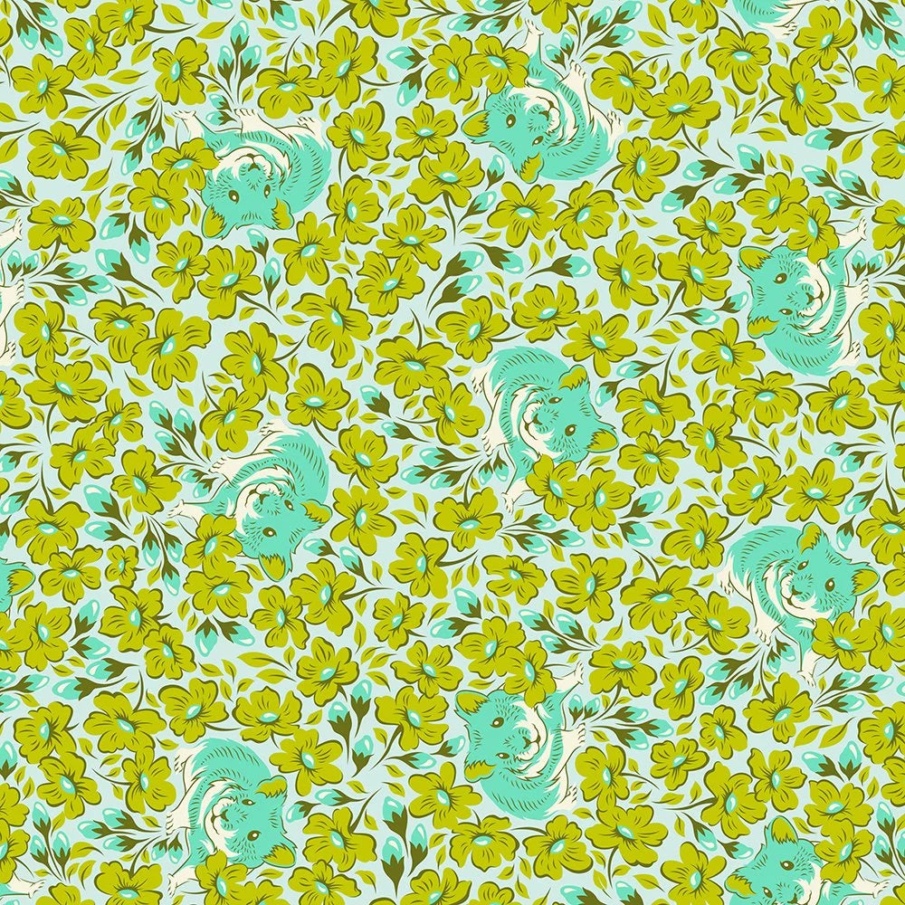 Free Spirit Fabrics - Tula Pink, Besties, Chubby Cheeks, Clover || SOLD BY THE HALF YARD