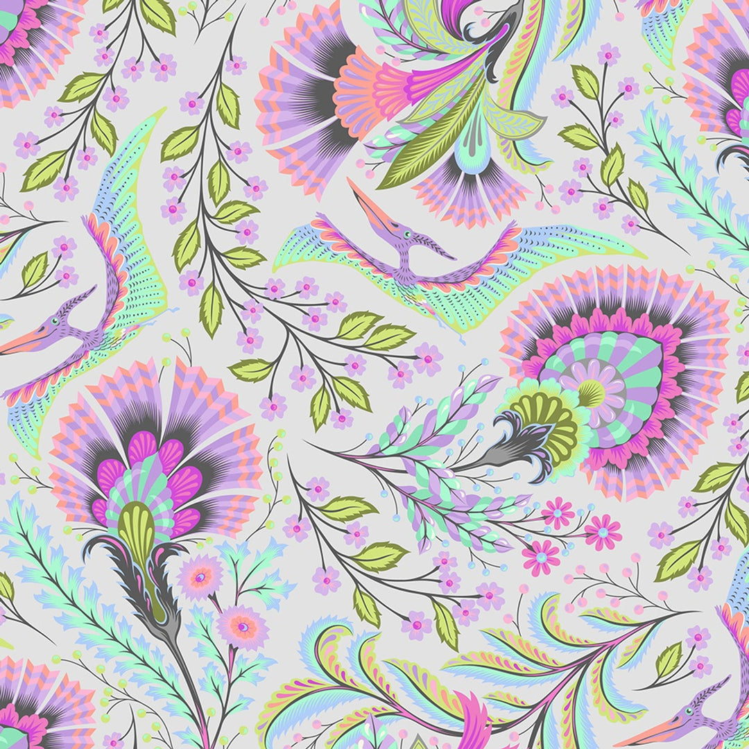 Free Spirit Fabrics - Tula Pink, ROAR!, Wing It, Mist || SOLD BY THE HALF YARD