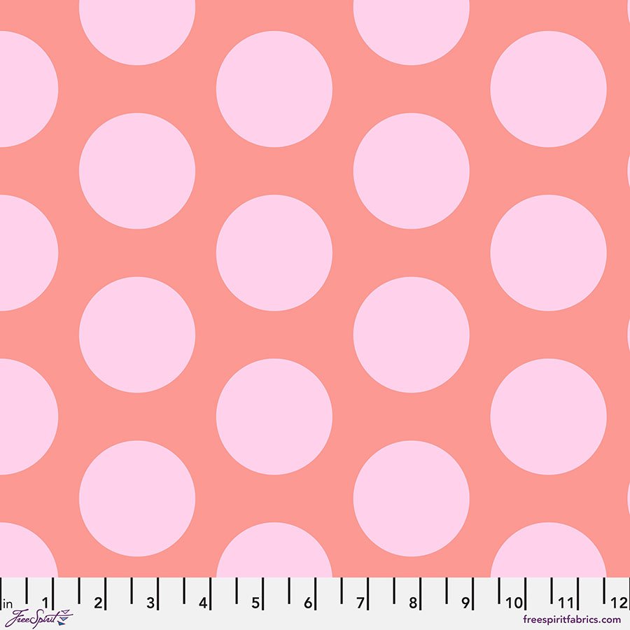Free Spirit Fabrics - Tula Pink, ROAR!, Dinosaur Eggs, Blush || SOLD BY THE HALF YARD