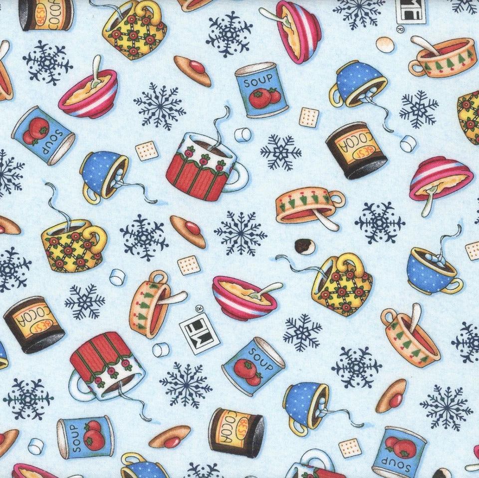 Free Spirit Fabrics - Snow Day, Cozy Cupboard, Multi || SOLD BY THE HALF YARD