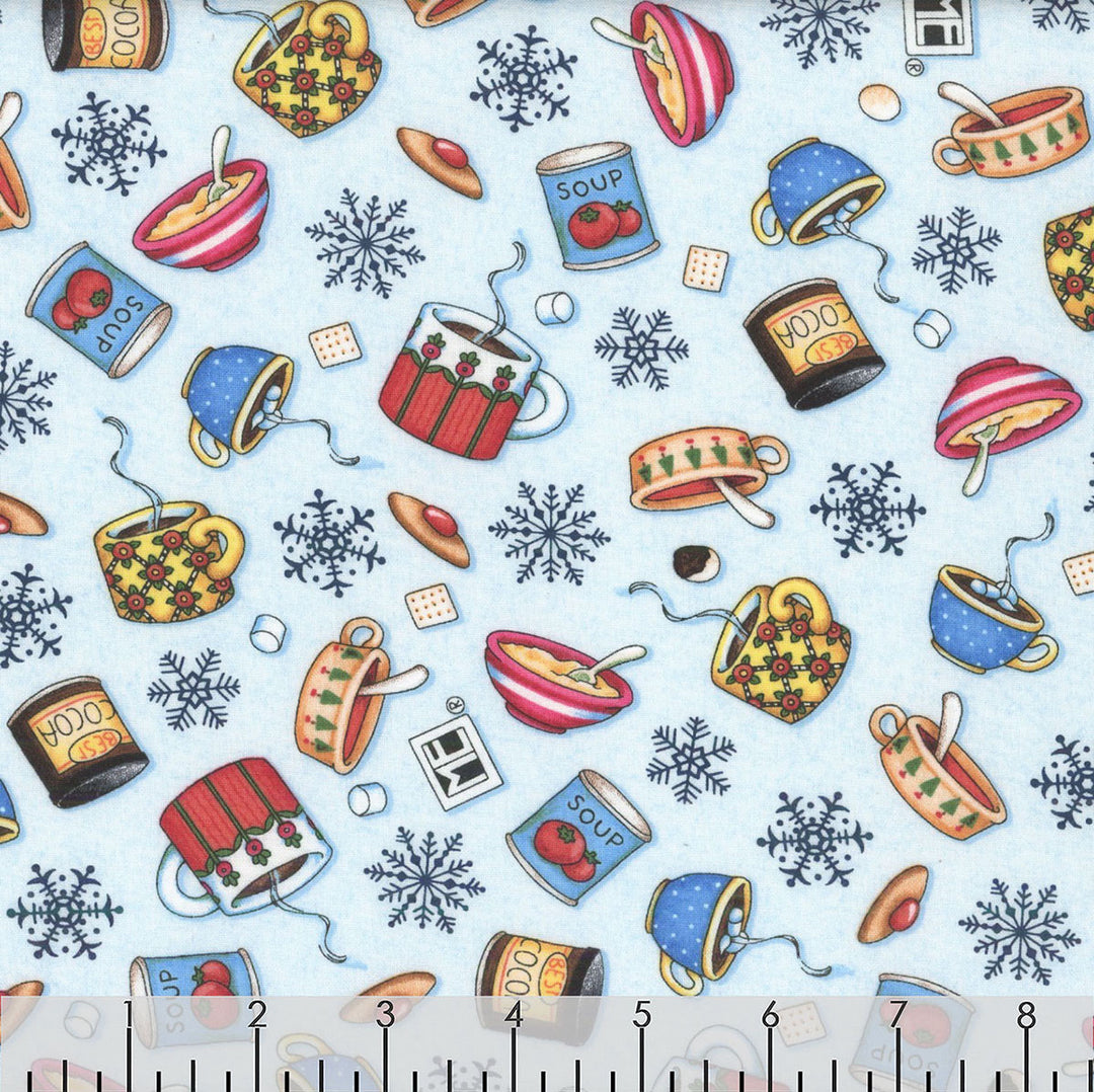 Free Spirit Fabrics - Snow Day, Cozy Cupboard, Multi || SOLD BY THE HALF YARD