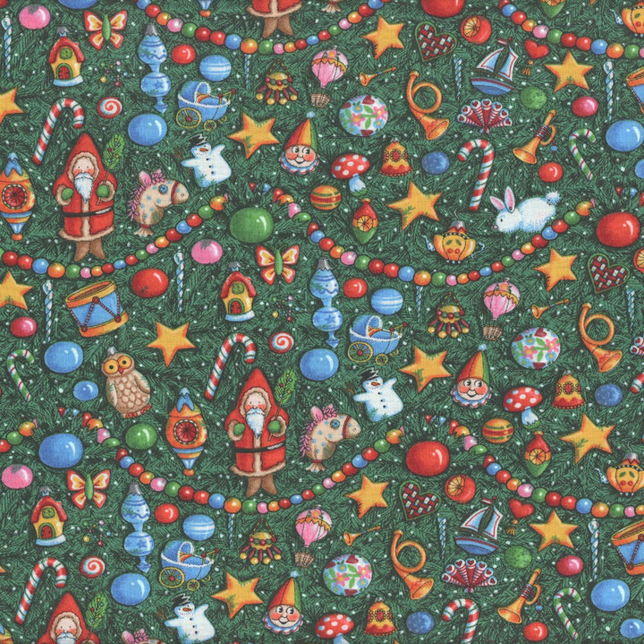 Free Spirit Fabrics - Snow Day, Time to Decorate, Evergreen || SOLD BY THE HALF YARD