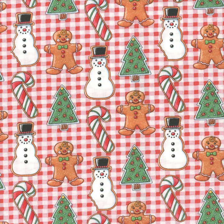 Free Spirit Fabrics - Snow Day, Cookie Nibbler, Red || SOLD BY THE HALF YARD