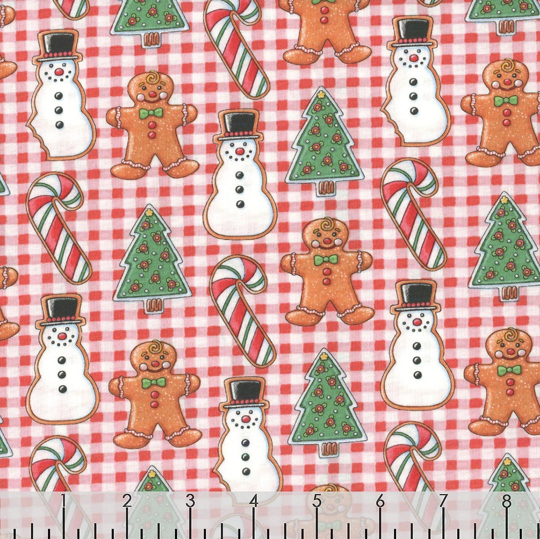 Free Spirit Fabrics - Snow Day, Cookie Nibbler, Red || SOLD BY THE HALF YARD