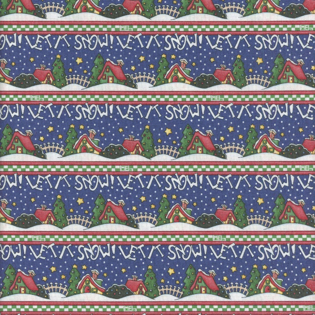 Free Spirit Fabrics - Snow Day, Let it Snow, Blue || SOLD BY THE HALF YARD