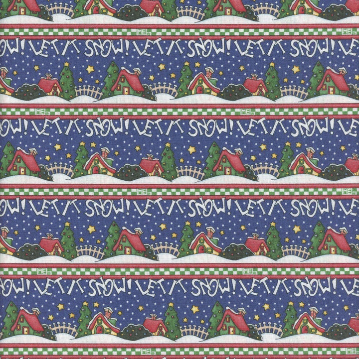 Free Spirit Fabrics - Snow Day, Let it Snow, Blue || SOLD BY THE HALF YARD