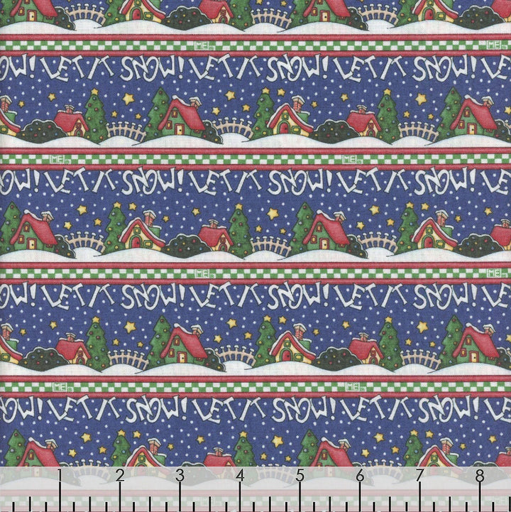 Free Spirit Fabrics - Snow Day, Let it Snow, Blue || SOLD BY THE HALF YARD