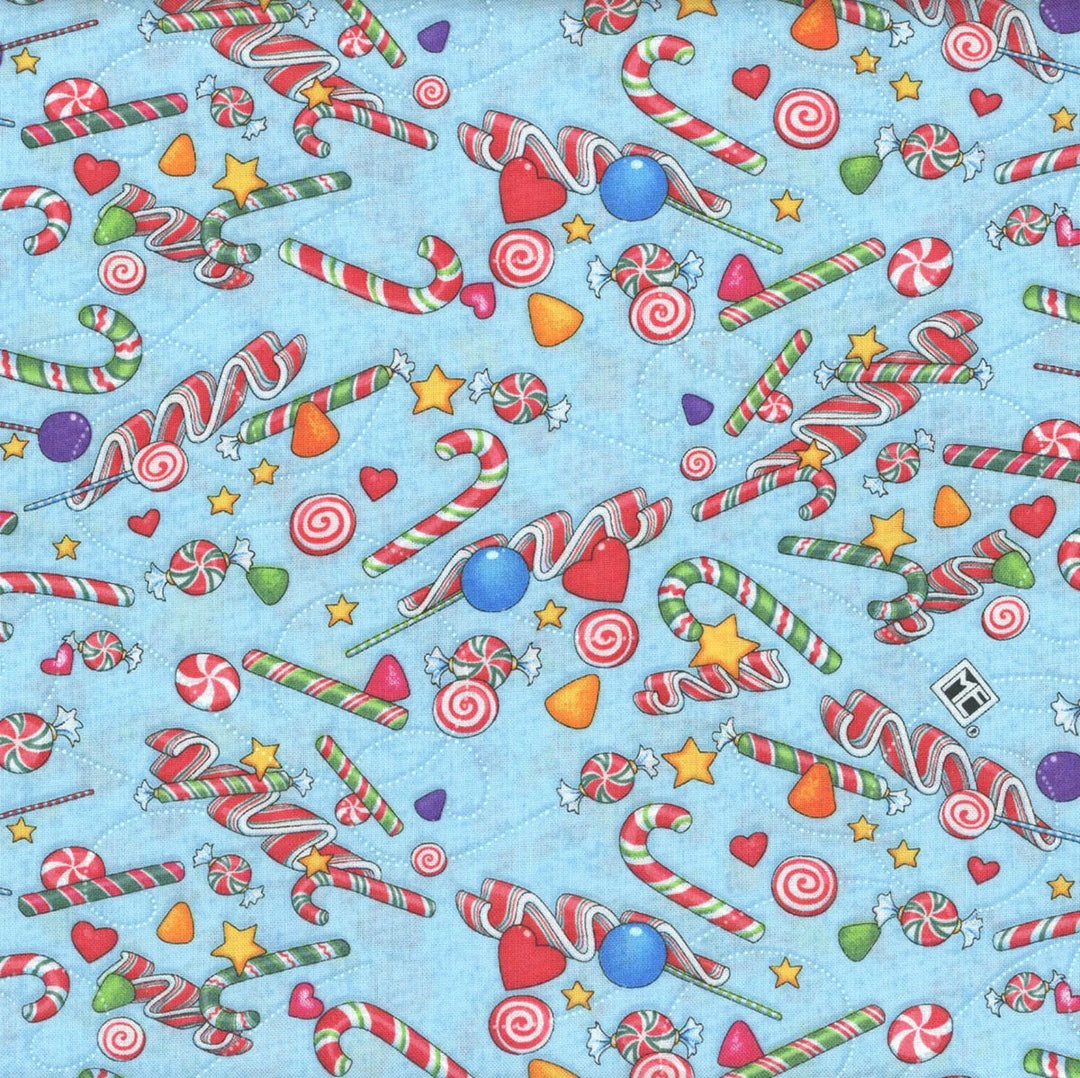 Free Spirit Fabrics - Snow Day, Candy Dish, Ice Blue || SOLD BY THE HALF YARD