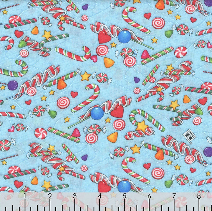 Free Spirit Fabrics - Snow Day, Candy Dish, Ice Blue || SOLD BY THE HALF YARD