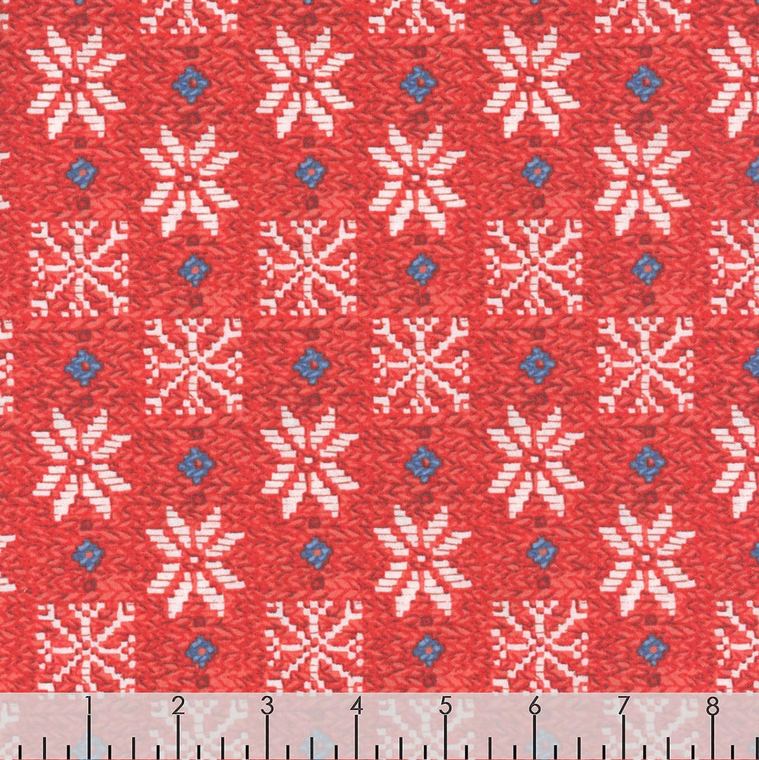 Free Spirit Fabrics - Snow Day, Winter Sweater, Red || SOLD BY THE HALF YARD