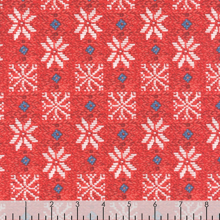Free Spirit Fabrics - Snow Day, Winter Sweater, Red || SOLD BY THE HALF YARD