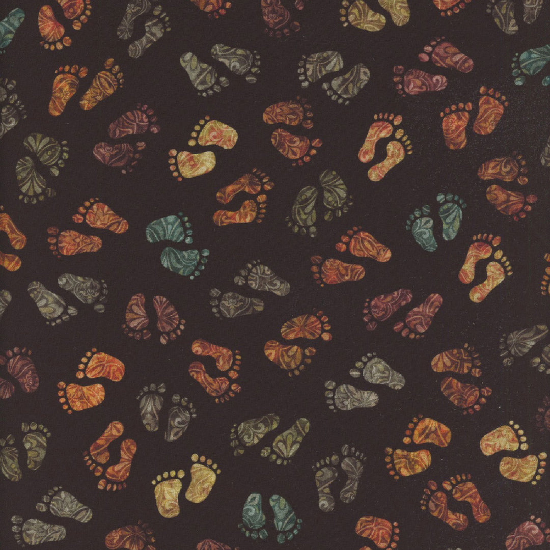 Quilting Treasures Fabrics - Bigfoot, Bigfoot Feet, Black || SOLD BY THE HALF YARD
