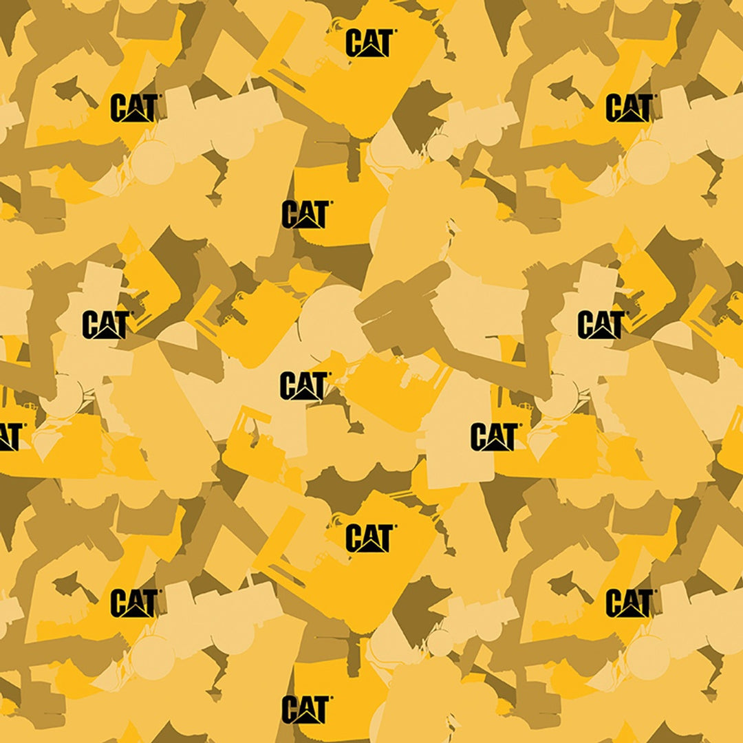 Riley Blake Designs - Caterpillar 100 Years, Camo, Yellow || SOLD BY THE HALF YARD