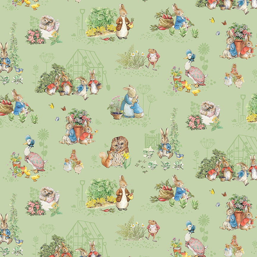 Riley Blake Designs - Peter Rabbit and Benjamin Bunny, Characters Fern || SOLD BY THE HALF YARD