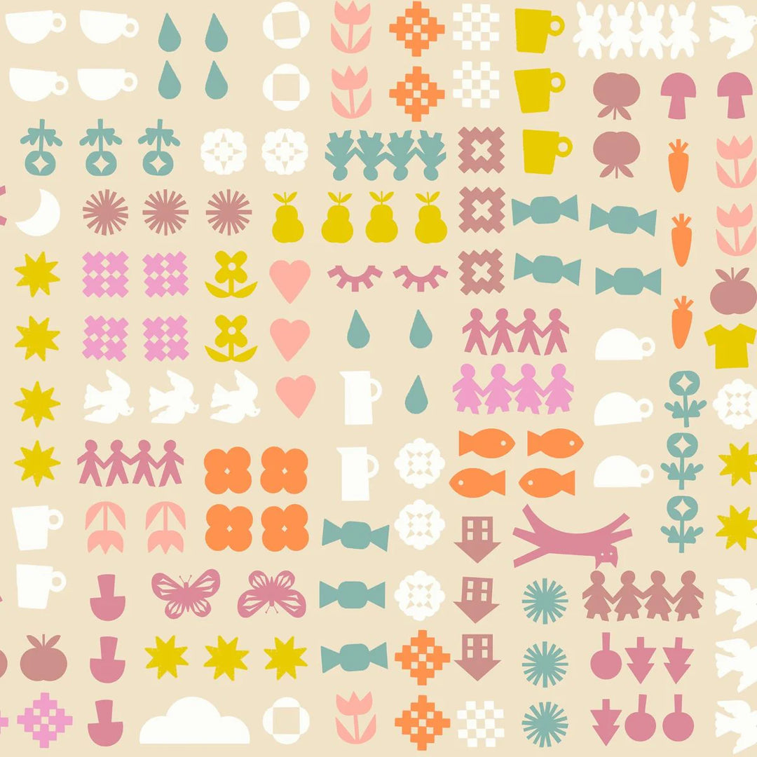 Moda Fabrics - Ruby Star Society, Paper Cuts 2, Together, Parchment || SOLD BY THE HALF YARD