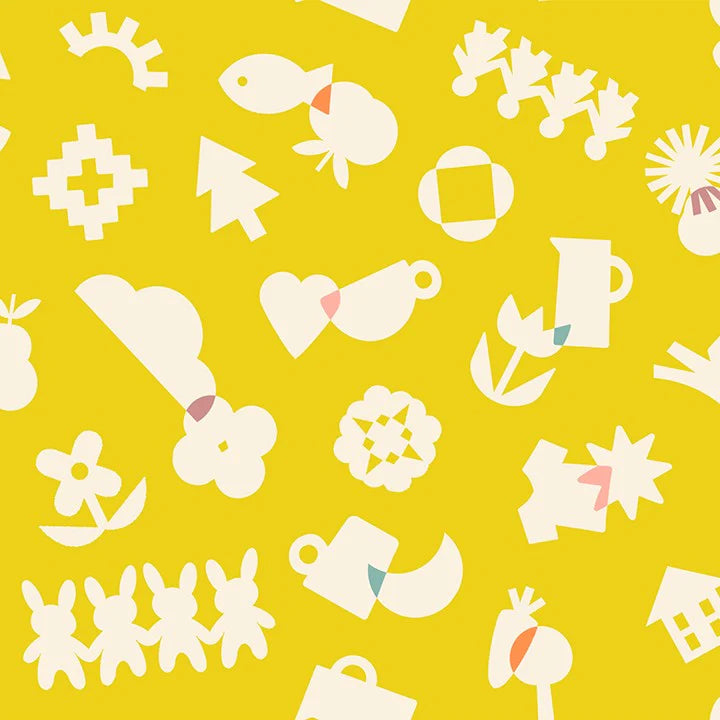 Moda Farbics - Ruby Star Society, Paper Cuts 2, All Goods, Starfruit || SOLD BY THE HALF YARD