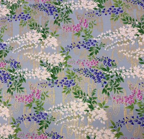 Sevenberry - Metallic Gray Wisteria, Imported from Japan || SOLD BY THE HALF YARD