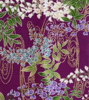 Sevenberry - Metallic Mulberry Wisteria, Imported from Japan || SOLD BY THE HALF YARD