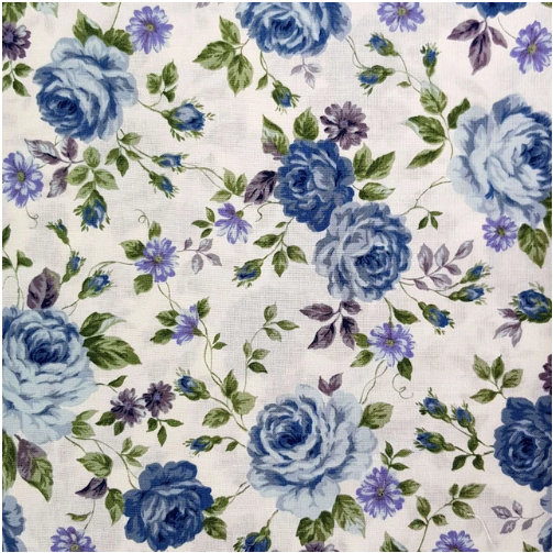 Sevenberry - Blue Floral Print, Imported from Japan || SOLD BY THE HALF YARD