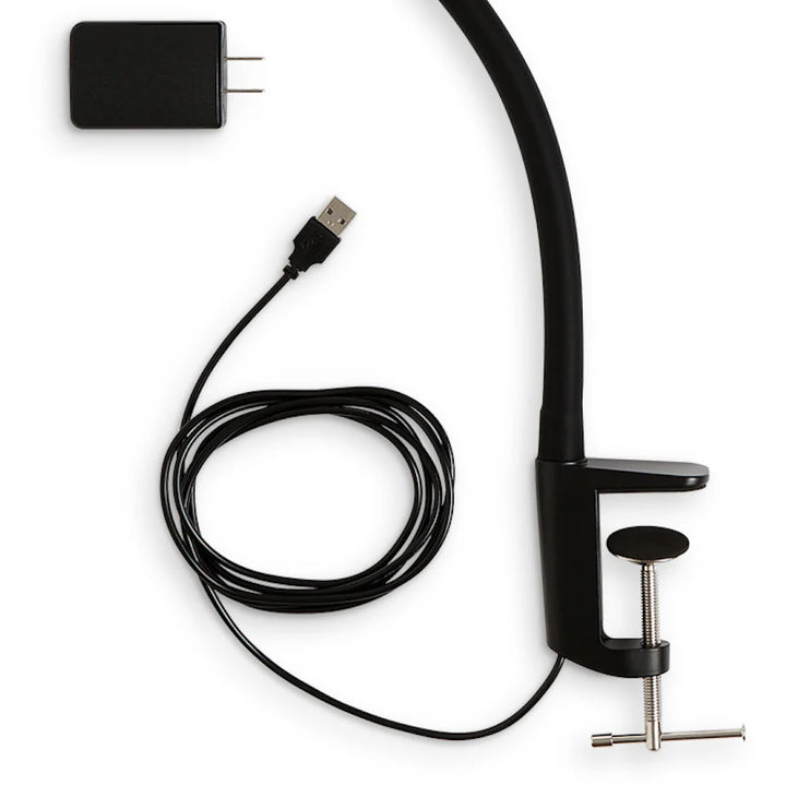 UberLight Flex Led Task Light, USB with Clamp, Black