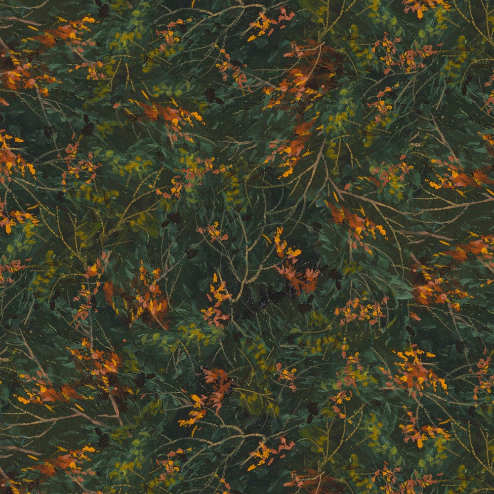 P&B Textiles - Autumn Retreat, Leafy Texture, Dark Green || SOLD BY THE HALF YARD