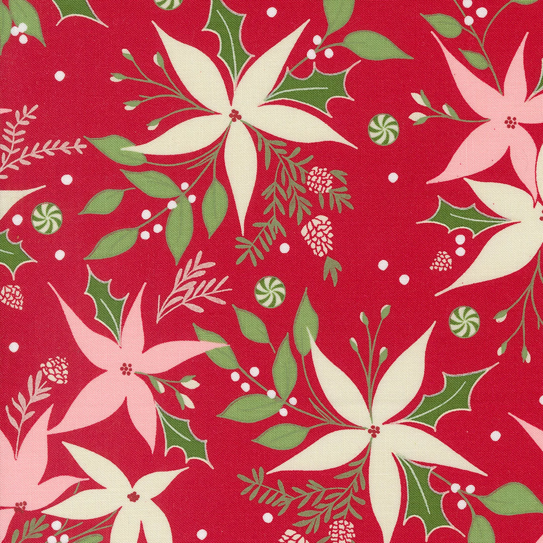 Moda Fabrics - Once Upon A Christmas, Poinsettia, Red || SOLD BY THE HALF YARD