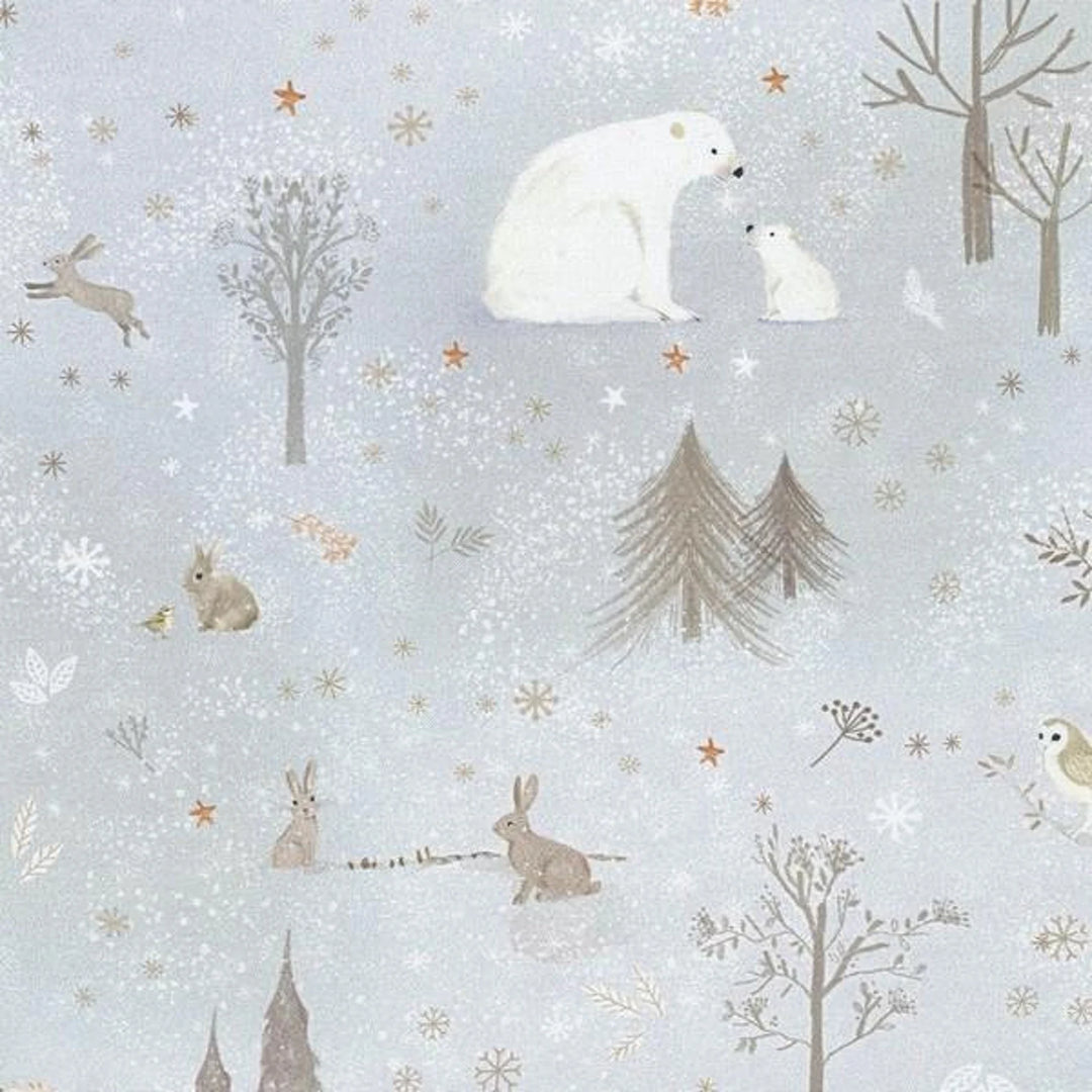 Robert Kaufman Fabrics - Snowy Fable, Winter, Grey || SOLD BY THE HALF YARD