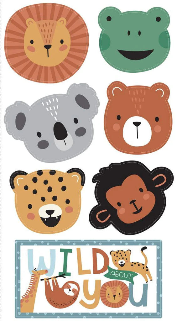 Riley Blake Designs || Alphabet Zoo, Pillow Faces Panel