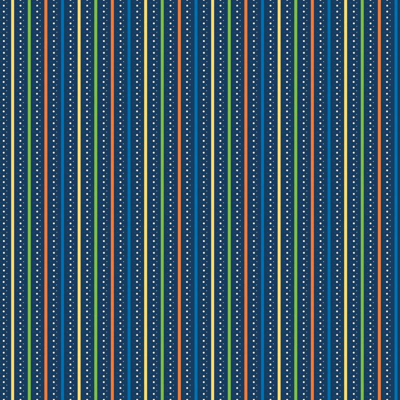 Riley Blake Designs - Summer's in Town, Stripes Navy || SOLD BY THE HALF YARD