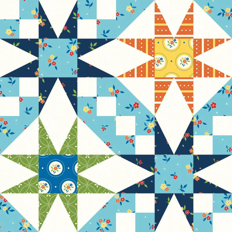 Riley Blake Designs - Summer's in Town, Cheater Print Multi || SOLD BY THE HALF YARD