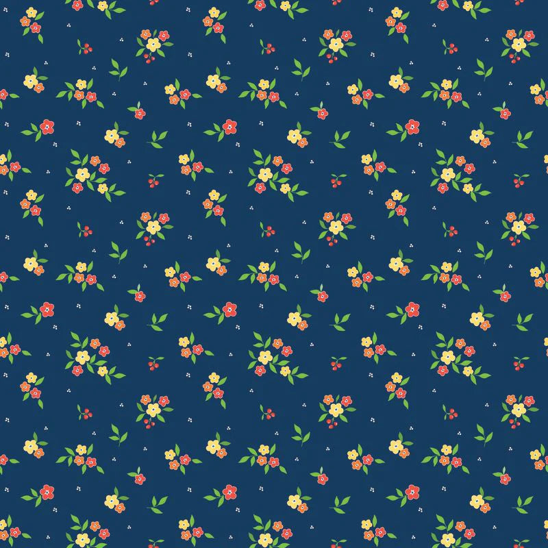 Riley Blake Designs - Summer's in Town, Floral Navy || SOLD BY THE HALF YARD