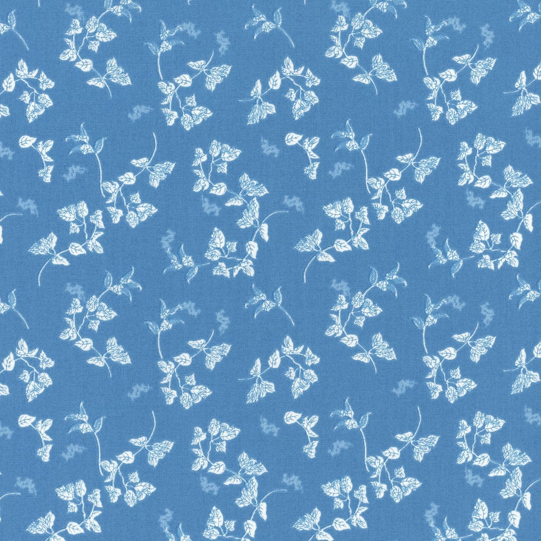 Riley Blake Designs - Penelope, Stems, Blue || SOLD BY THE HALF YARD