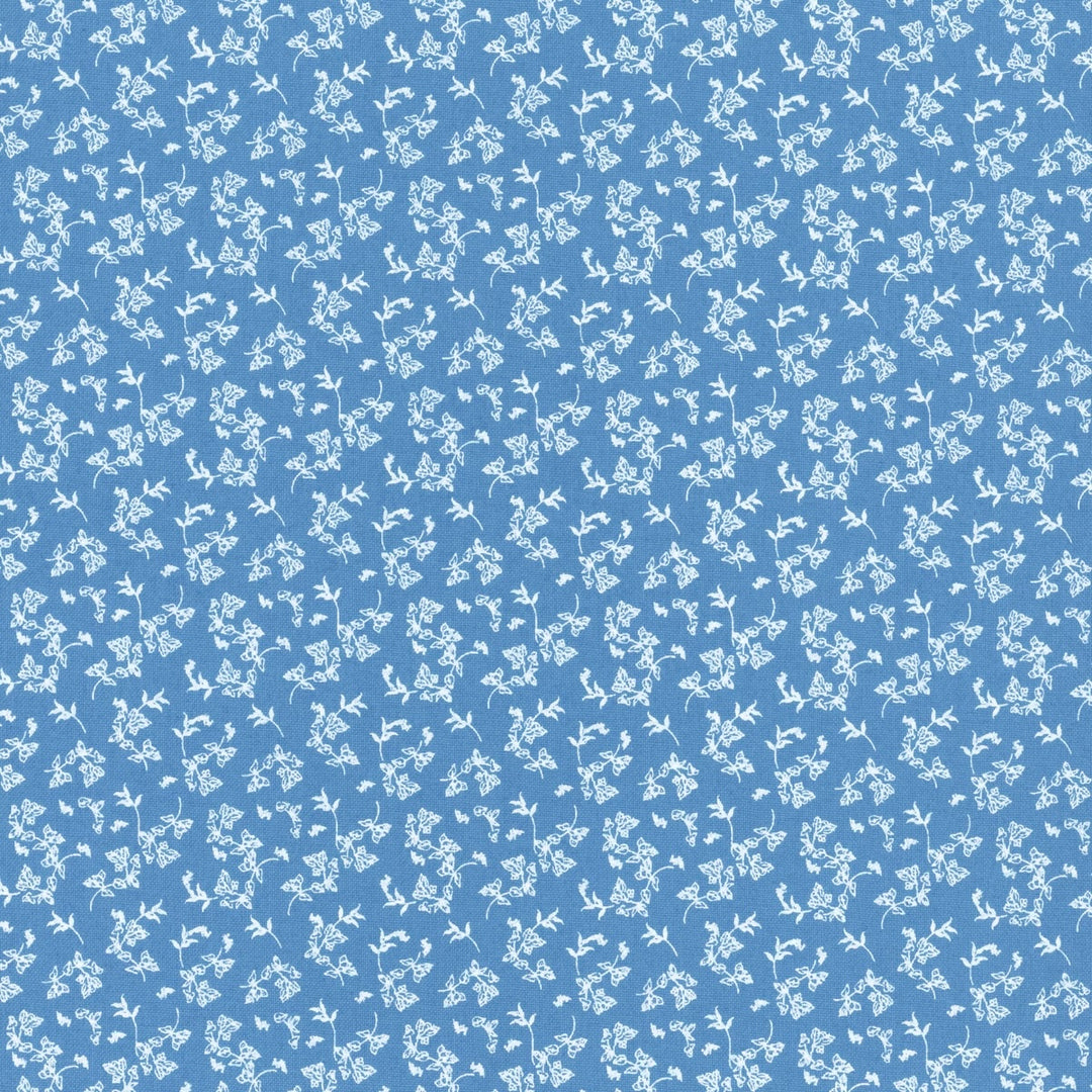 Riley Blake Designs - Penelope, Mini Stems, Blue || SOLD BY THE HALF YARD