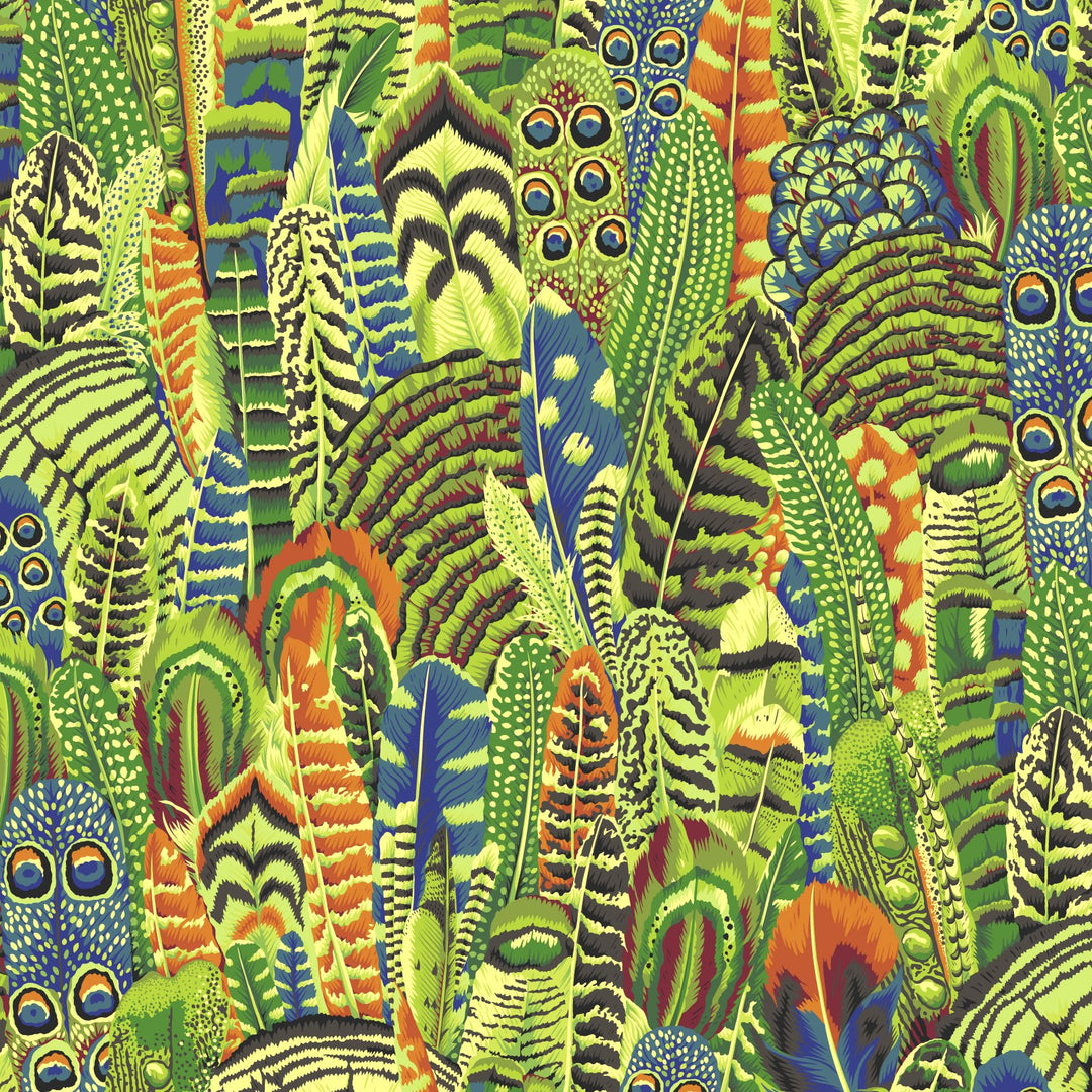 Free Spirit Fabrics - Kaffe Fassett Collective February 2021, Feathers, Lime
