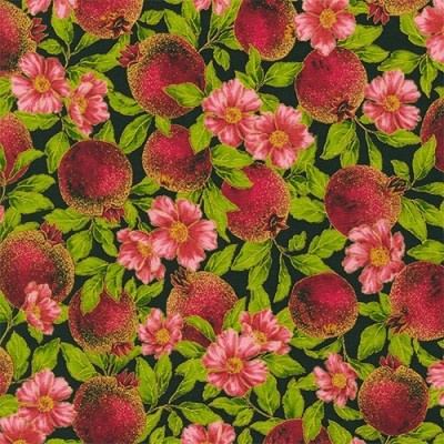 Robert Kaufman Fabrics - Nature's Harvest, Black || SOLD BY THE HALF YARD